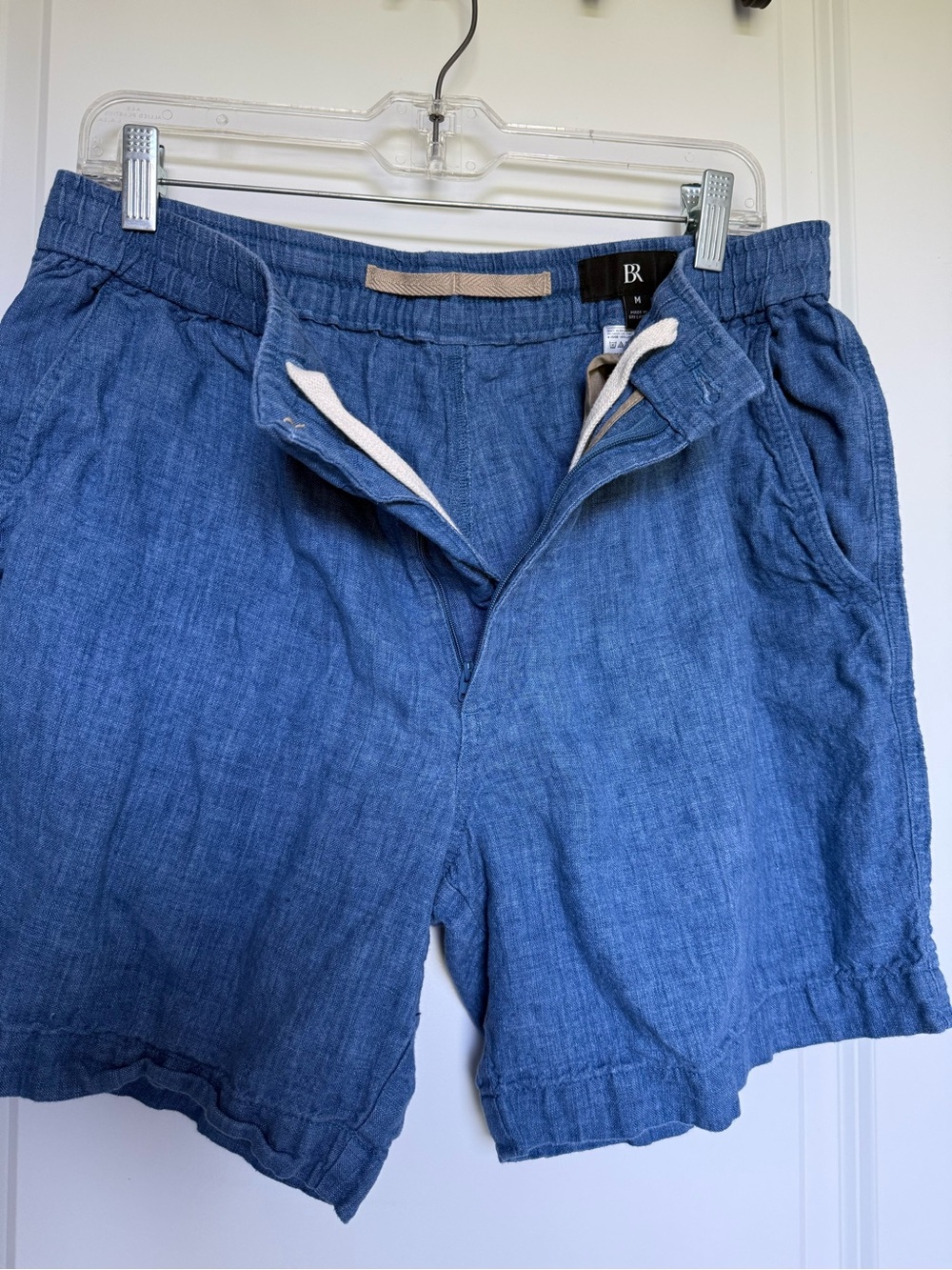 Banana Republic Linen Blue Flat Front Casual Shorts Cruise Summer Breathable Air - Picture 8 of 11